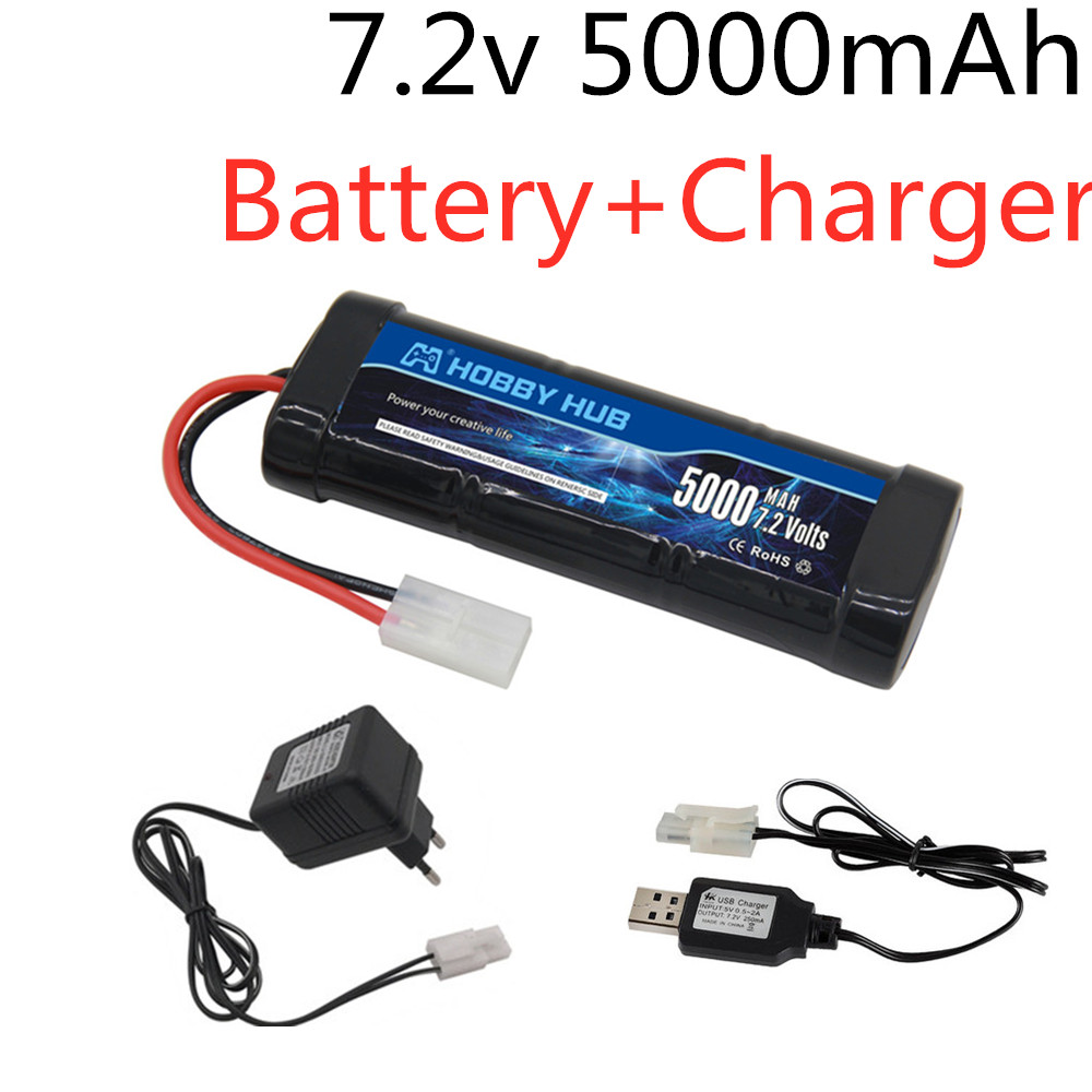Balance Charger Rc - 7.2V 5000mAh Ni-Mh-batterij met Tamiya-stekker met