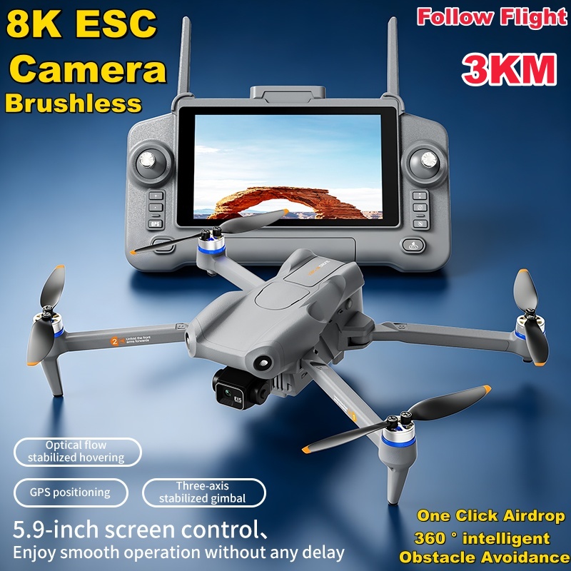Drone Gimbal - 5,9 inch touchscreen, 3-assige stabilisator, 8K