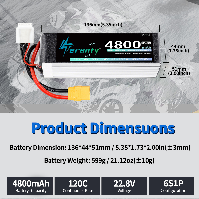 TERANTY 6S 4800mAh Lipo Batter - Lipo Battery 6S recensie en prijs