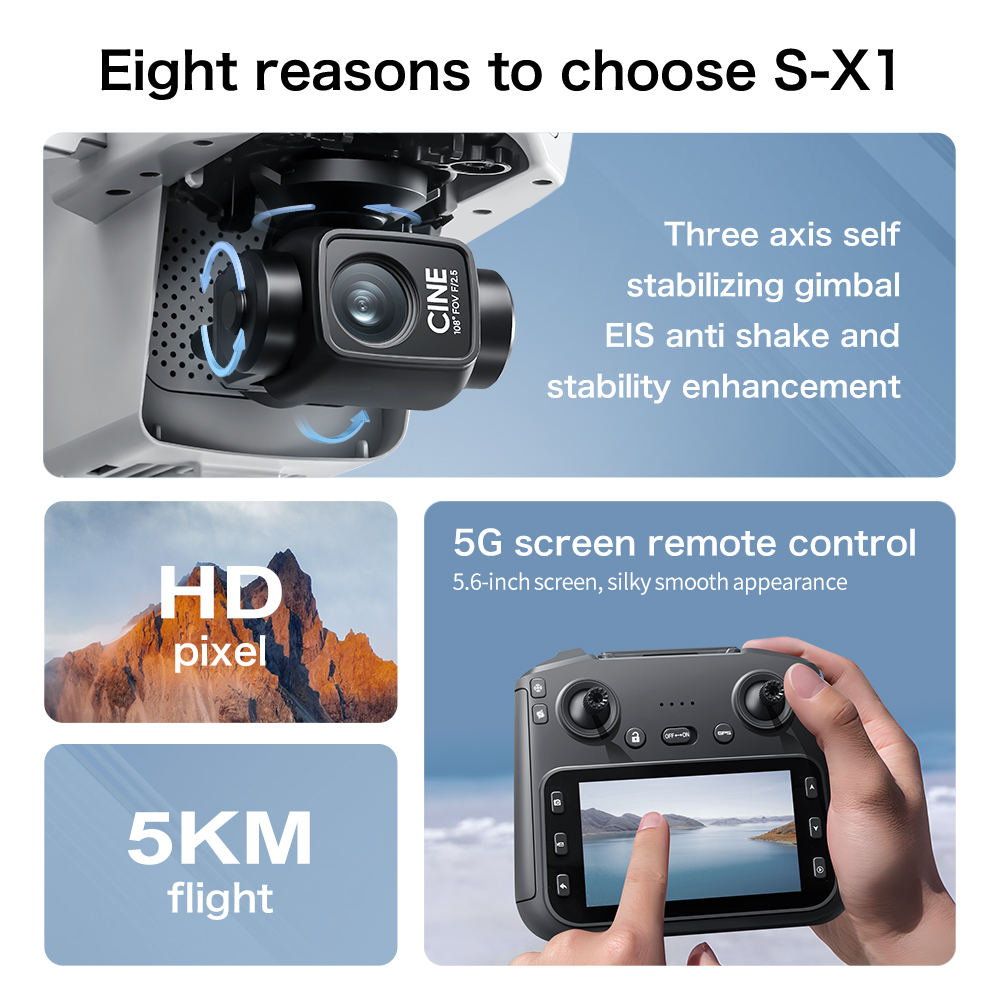 Originele S-X1 GPS Drone 8K HD - Drone Gimbal recensie en prijs