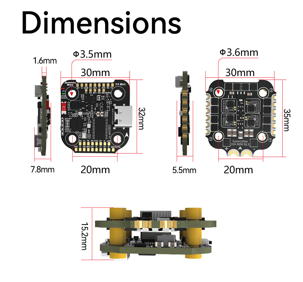 F405 MINI SpeedyBee F405 Mini  - F405 Flight Controller recensie en prijs